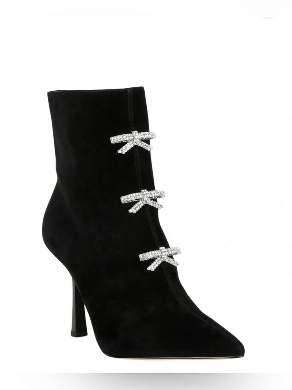 Gianni Bini Dalton Leather Rhinestone Bow Booties NWOB Size 6